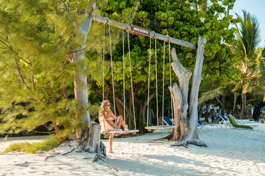 A lady enjoying zanzibar beaches
