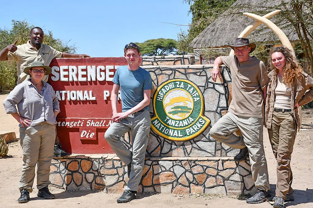 Tourists enjoying Serengeti National Park Gate