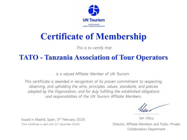 TATO Recognized as a UN Tourism Affiliate Member: A Milestone for Tanzania’s Tourism Industry